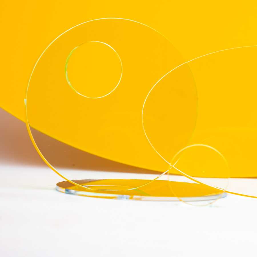 Plaque plexiglass jaune opale 3mm